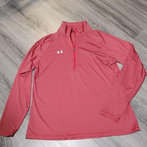 GUC Mens Striped Tech Loose Heatgear 1/2 Zip Pullover - Picture 2 of 7